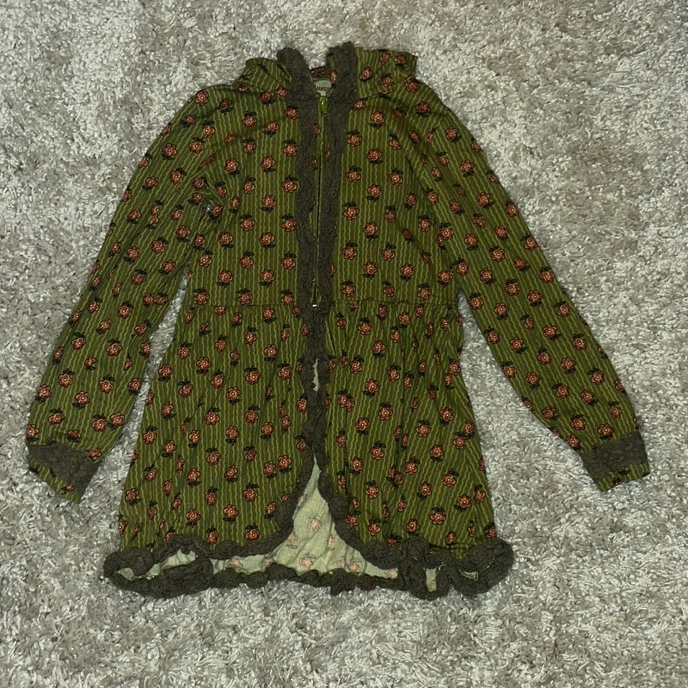 mustard pie jacket size 7 green floral